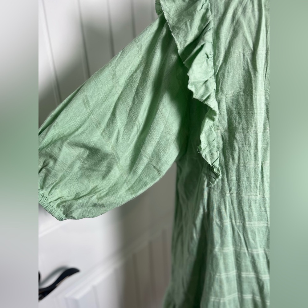 Free People Sage Green Ruffle Tunic Dress - Picture 9 of 14
